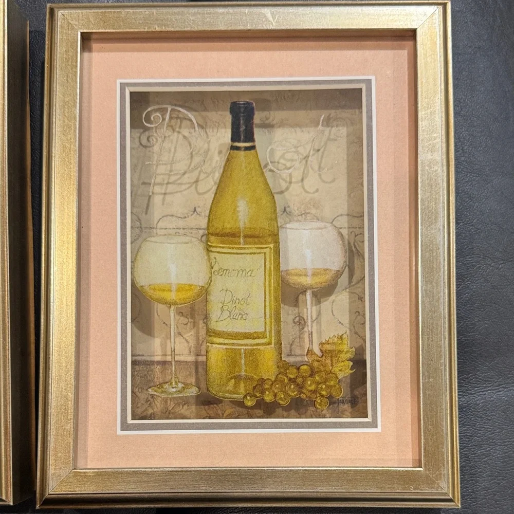Framed Wine Art Prints with Gold Frames